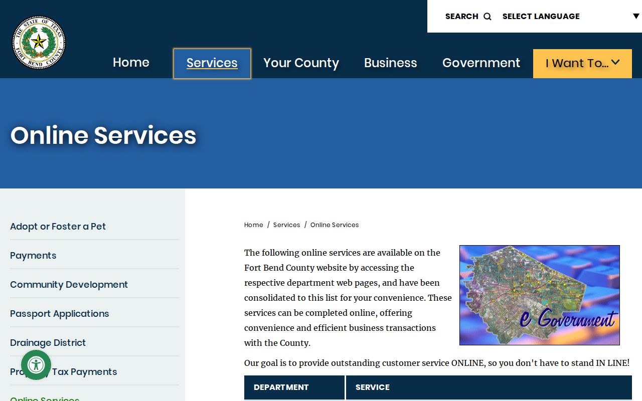 Fort Bend County court and Justice Court online service links